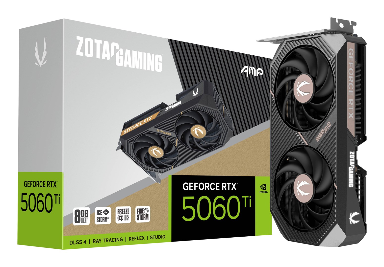 Kartelër grafike Zotac GAMING GeForce RTX 5060 Ti AMP NVIDIA, 8 GB GDDR7