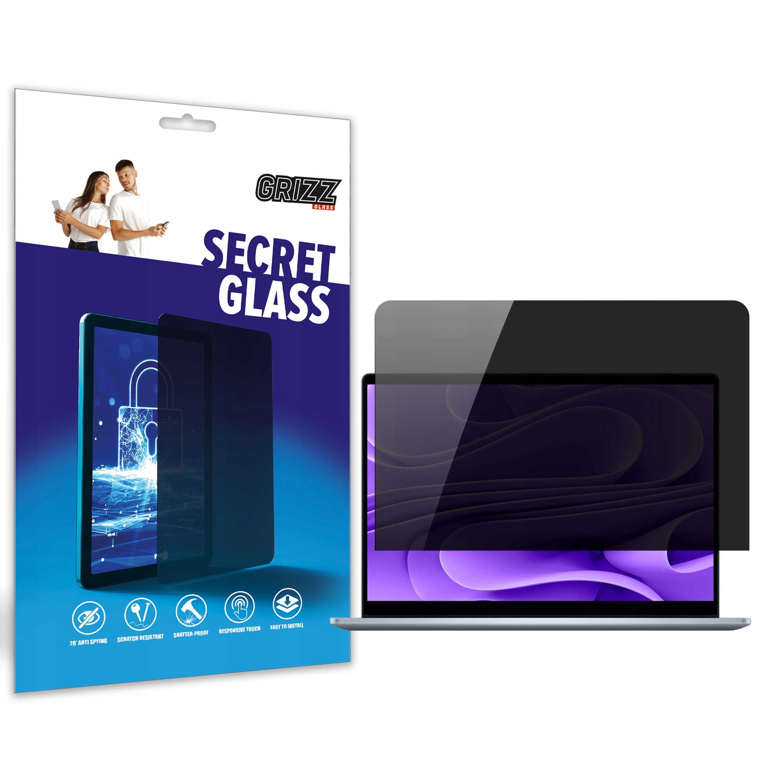 Xham mbrojtës privatizues Grizz SecretGlass për Dell Latitude 7450, 14", i kthjellët