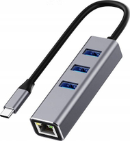 Stacion USB C Bounn JL C3103, 4 në 1, 3x USB 3.0, RJ45, gri