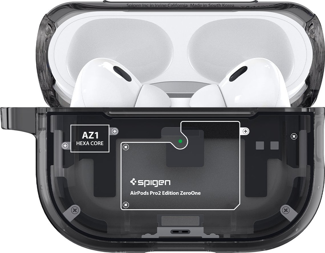Mbështjellës për Apple AirPods Pro 2 Spigen Ultra Hybrid, e zezë