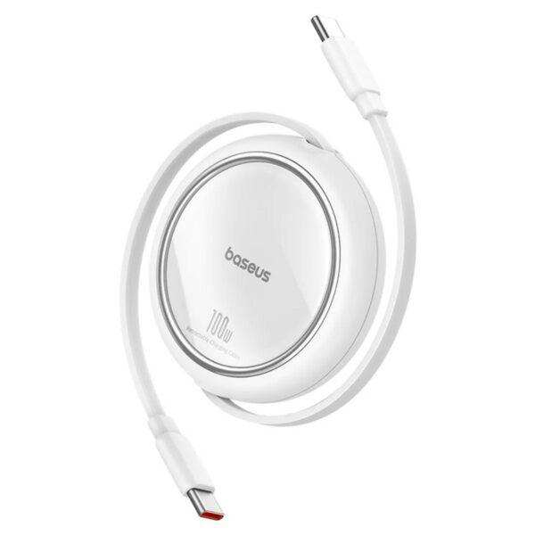 Kabllo karikimi Baseus Free2Draw Mini, USB C në USB C, 1 m, 100W, e bardhë