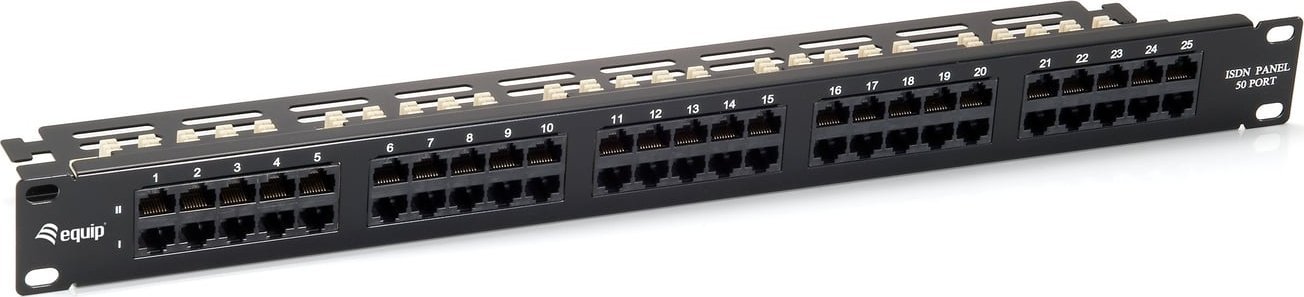 Patch panel Equip 50 porta Cat.3 RJ45 ISDN, 19" 1U, i zi