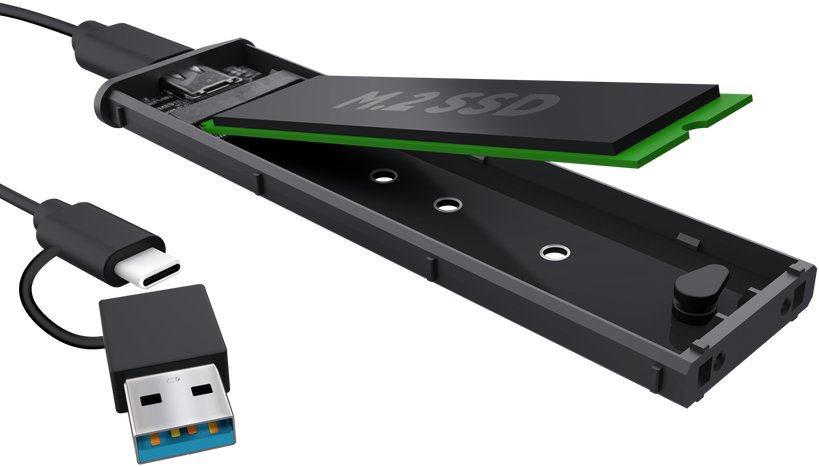 Kuti eksterne SSD Trust M.2 25806, USB C, e zezë