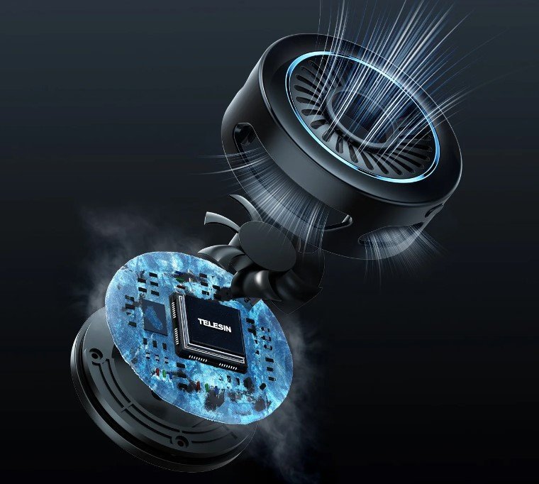 Ftohës telefoni Telesin, me karikues wireless, i zi