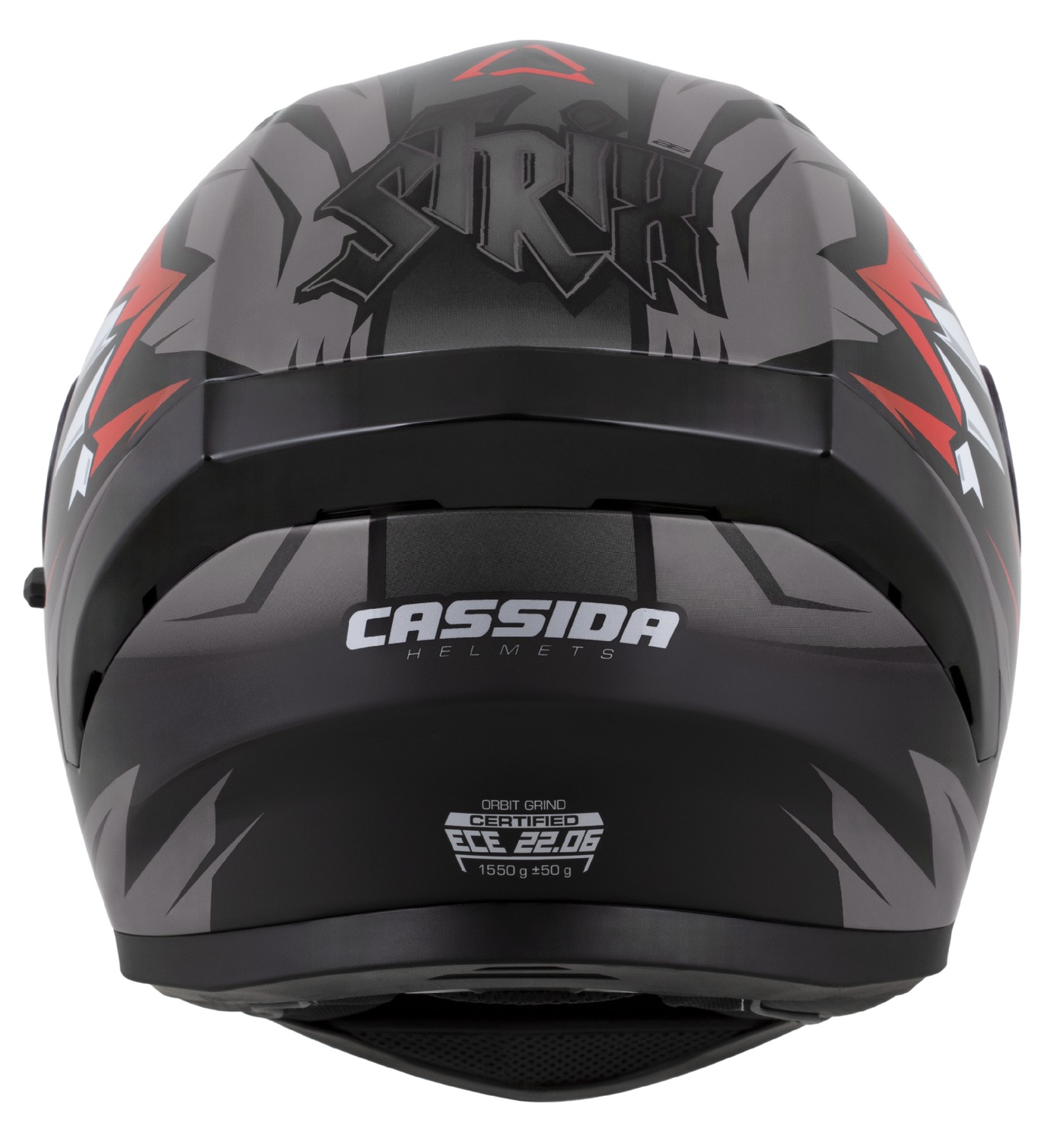 Helmetë integrale Cassida Orbit StriX 2026, polikarbonat, Pinlock ready, e kuqe gri bardhë zezë