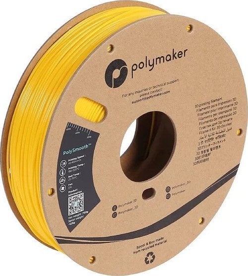 Filament 3D Polymaker PolySmooth PJ01007, 1.75 mm, 750 g, i verdhë