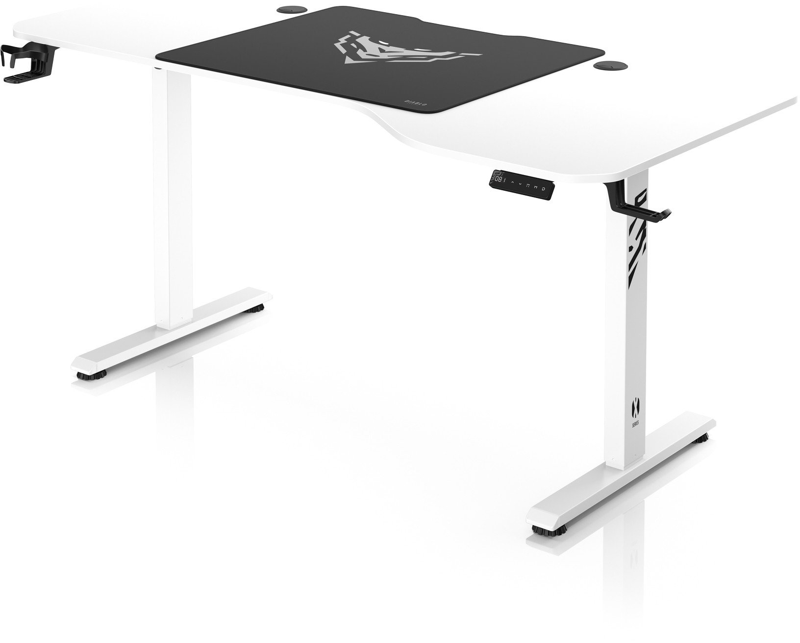 Tavolinë ergonomike Diablo X-tensio, elektrike me Memory dhe IQ Reminder, e bardhë