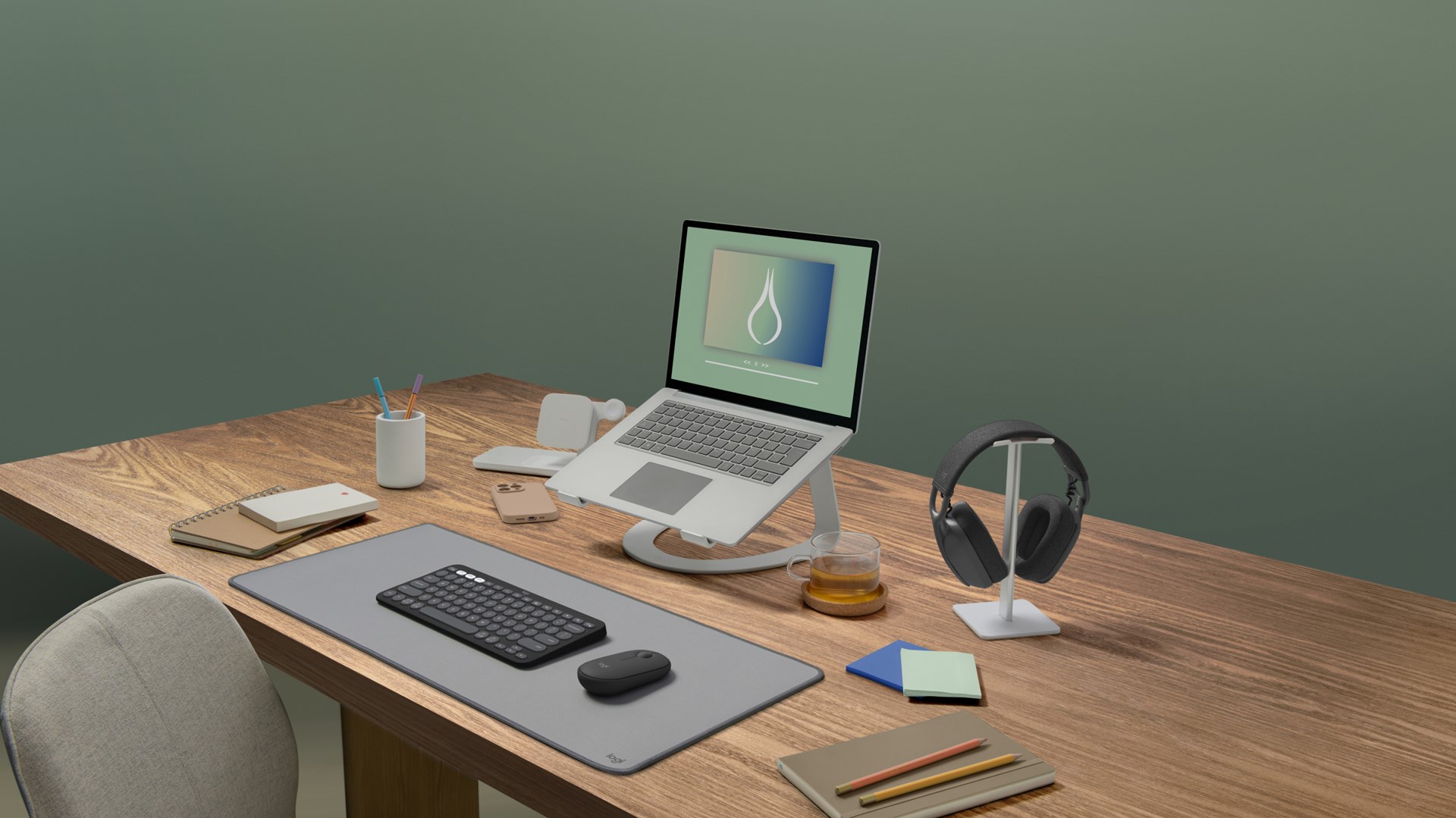 Set Logitech, tastierë Pebble Keys 2 K380s + maus Pebble M350s