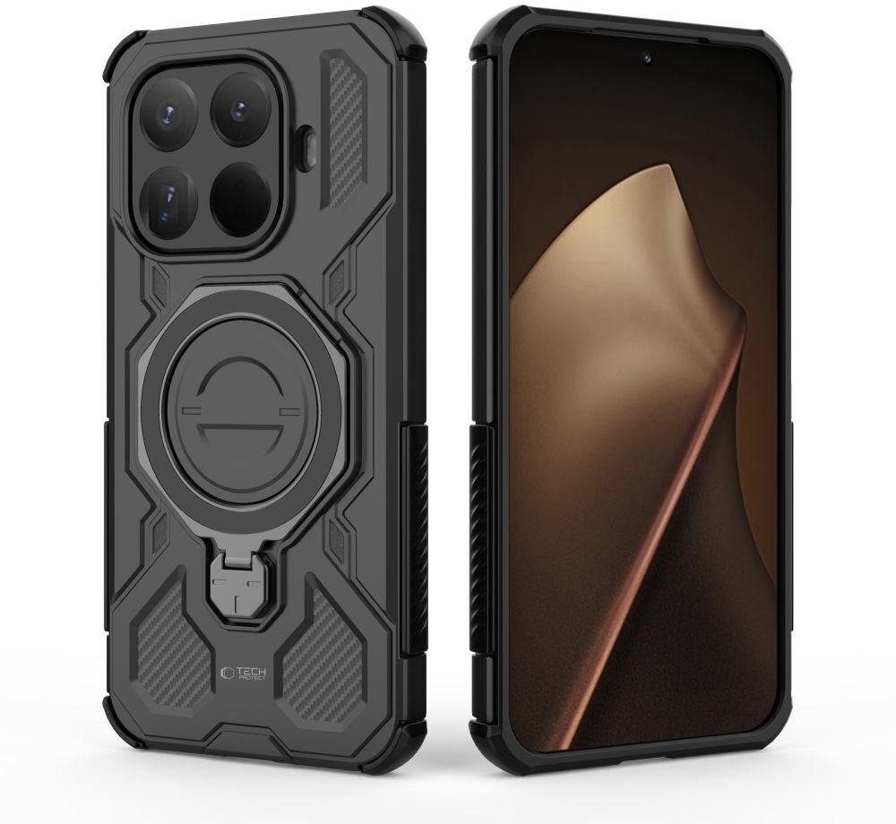 Mbulesë telefoni Tech-Protect TacticStand për Xiaomi 15T Pro, me këmbë mbajtëse, MagSafe, e zezë