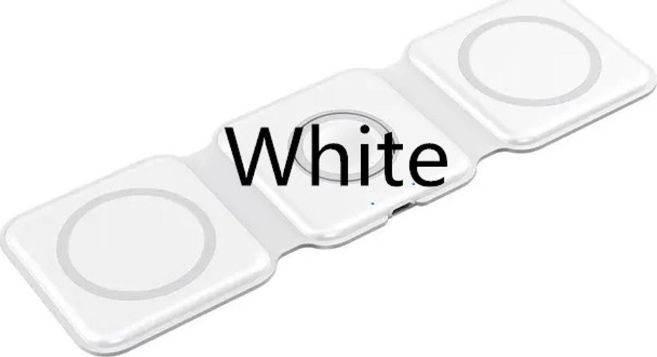 Karikues portabël wireless 1stCOOL 3 në 1 Qi MagSafe, 15W, USB C, i zi