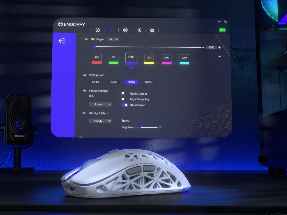 Maus gaming Endorfy LIV Wireless Onyx White, i bardhë