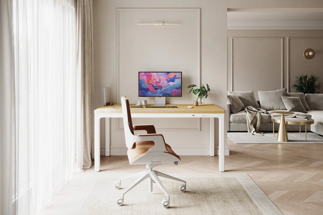 Tavolinë SENSE7 Manma Bamboo, e kaftë/ bardhë