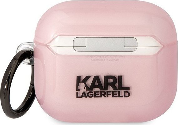 Kapak për kufje Karl Lagerfeld KLA3HNCHTCP AirPods 3, koleksioni Ikonik Choupette, rozë