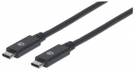 Kabllo USB Manhattan USB-C - USB-C, 1 m, e zezë