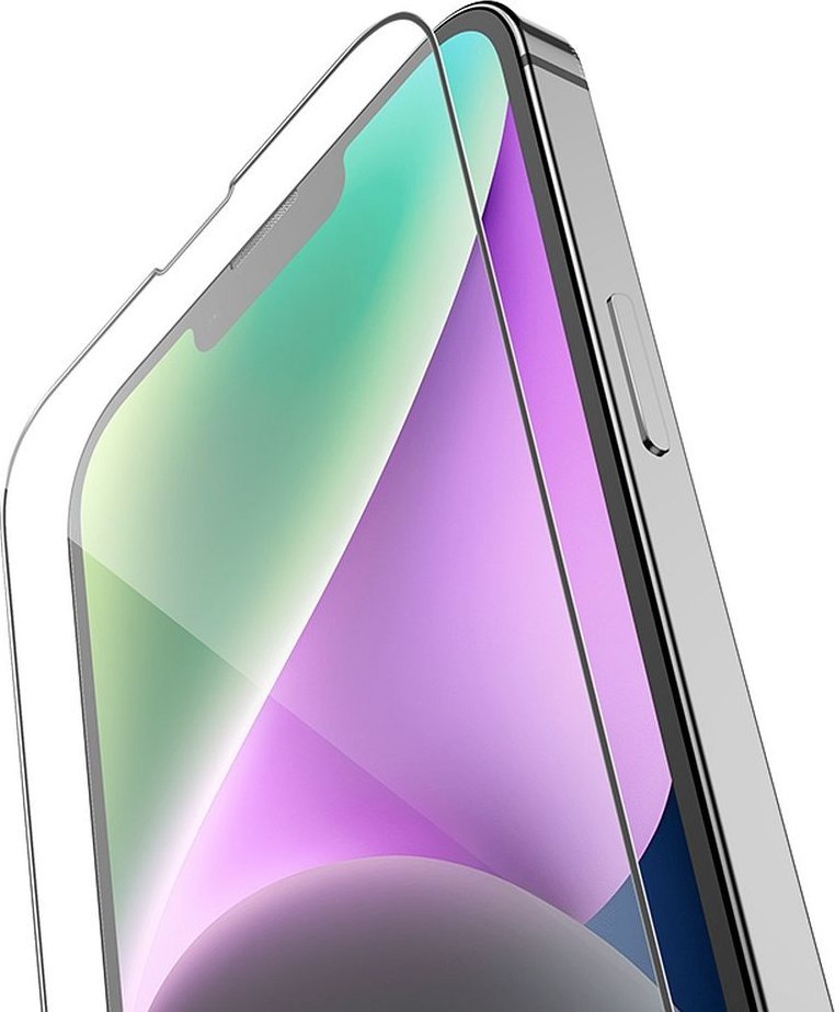 Xham mbrojtës Hoco HD 5D, set 10 copë, për iPhone 13 13 Pro 14 16e, kornizë e zezë