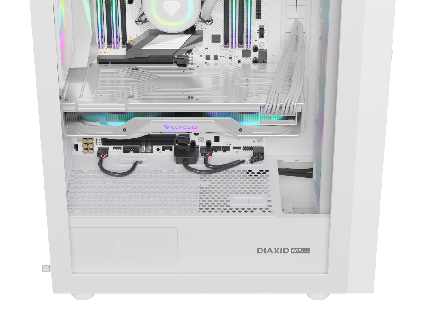 Kasë për PC Genesis DIAXID 605 ARGB, e bardhë