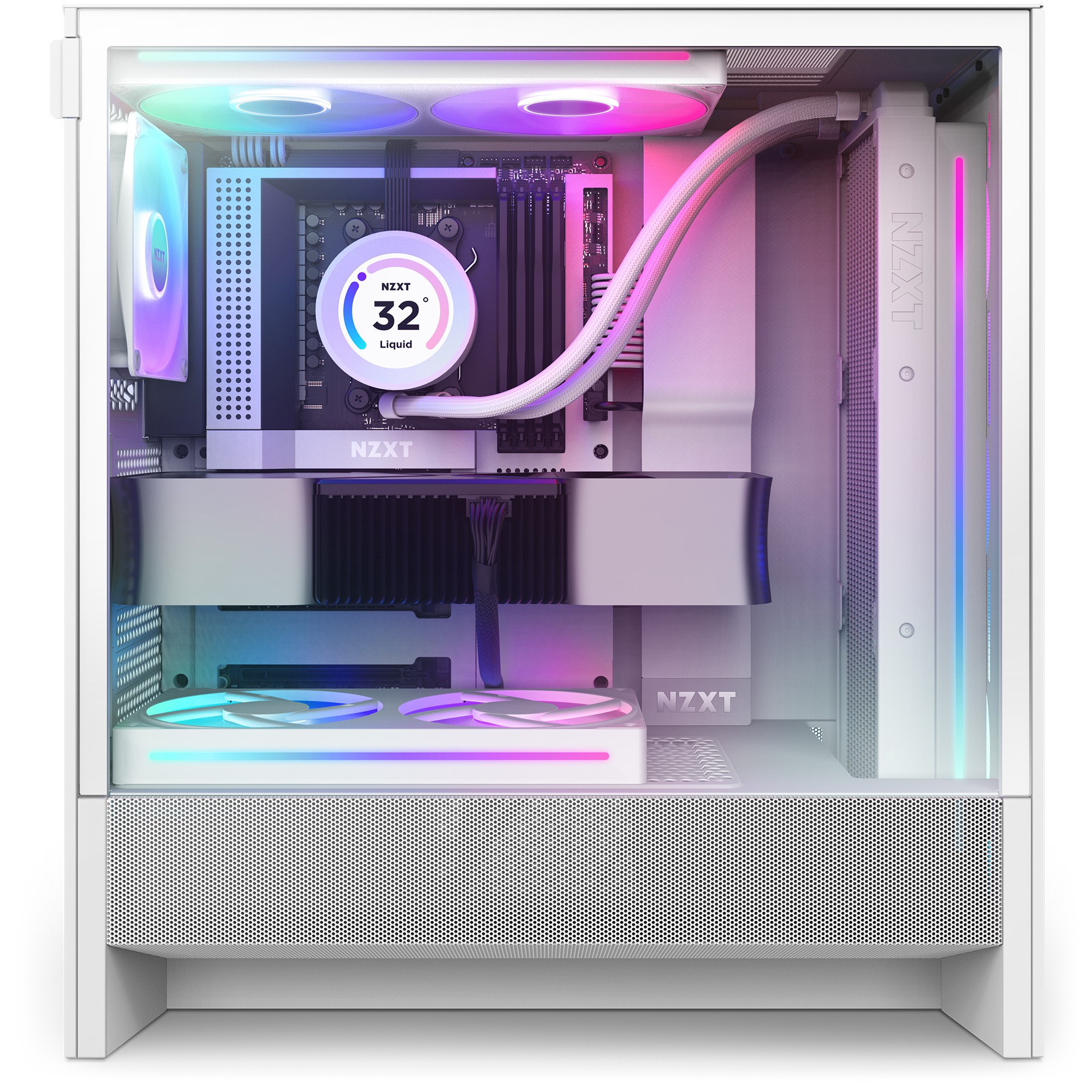 NZXT H5 Flow RGB (CC-H52FW-R1) - Kasë kompjuteri - e bardhë
