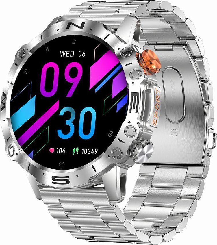 Smartwatch Mski Gravity GT20-2, ekran 1.43" AMOLED, Bluetooth, e zezë