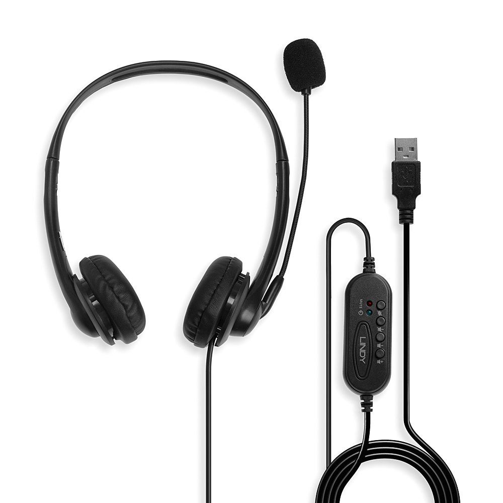 Kufje LINDY, USB, Wired, të zeza