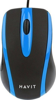 Mouse Havit MS753, optik, me kabllo USB, zi blu