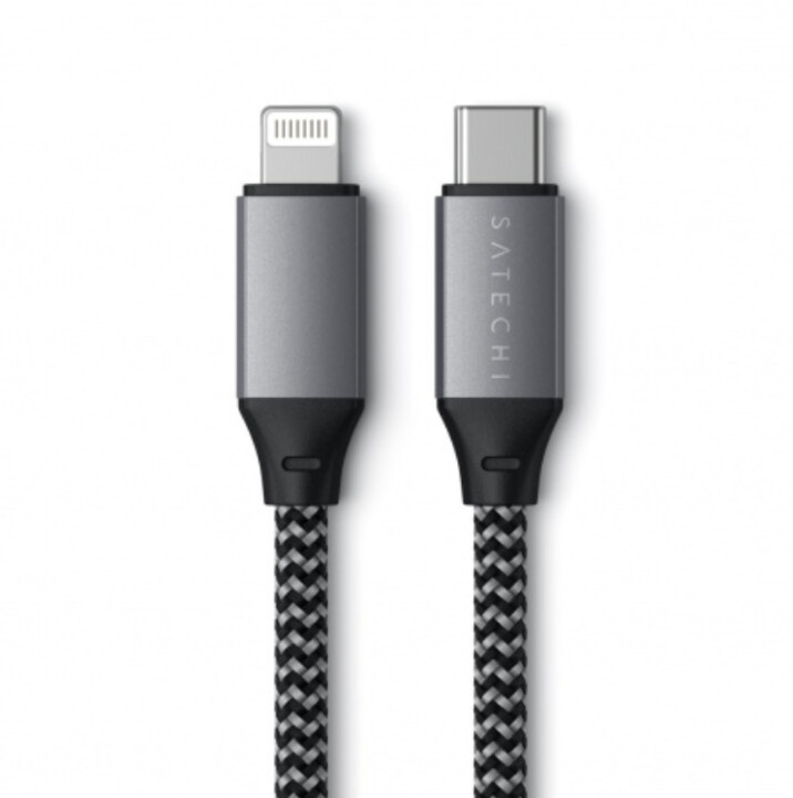Kabllo Satechi USB-C në Lightning,  25cm, e hirtë