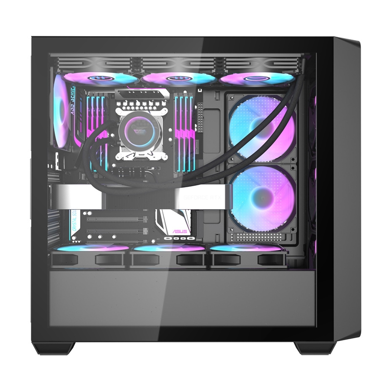 Kuti kompjuteri Darkflash DS900WD, ATX ITX, 4 fansa 120mm, e zezë