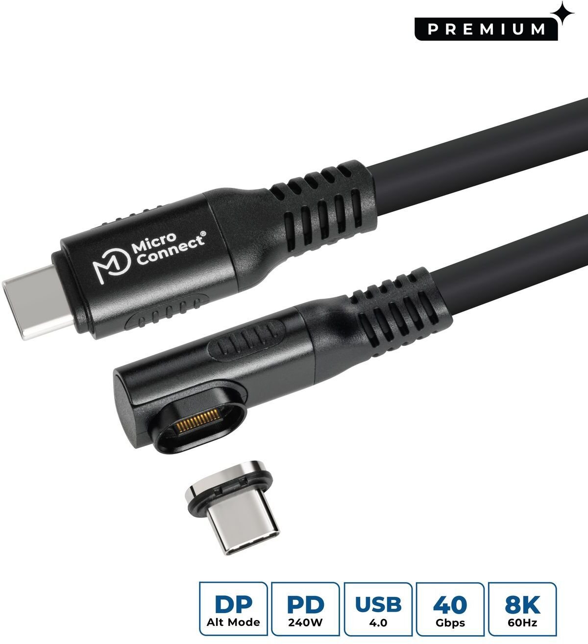 Kabllo USB C në USB C Microconnect, 0.15m, i bardhë