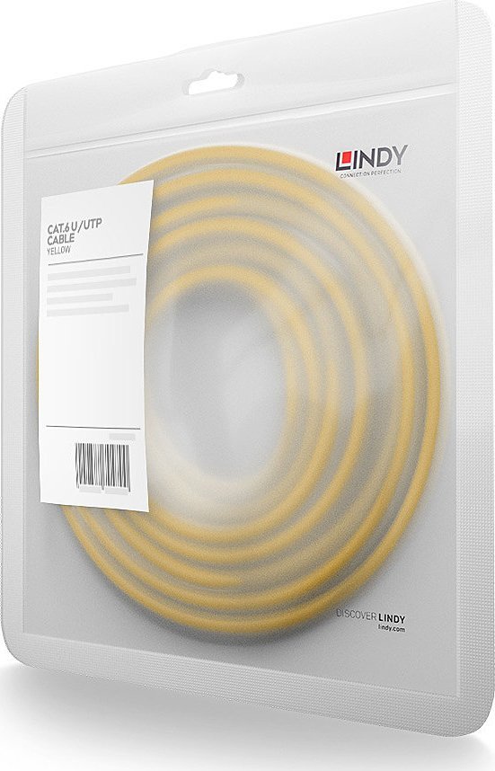 Kabllo rrjeti Lindy Cat.6 U UTP, 5m, RJ45, e verdhë