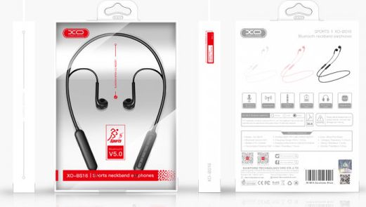 Kufje Bluetooth XO BS16, pa tela, me mikrofon, të zeza