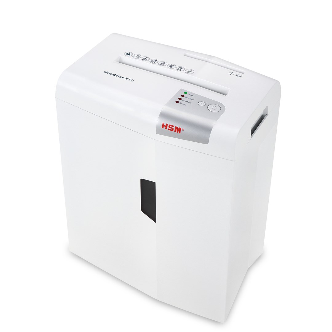 Shredder dokumentesh HSM Shredstar X10 P 4, 160W, prerje tërthore, i bardhë