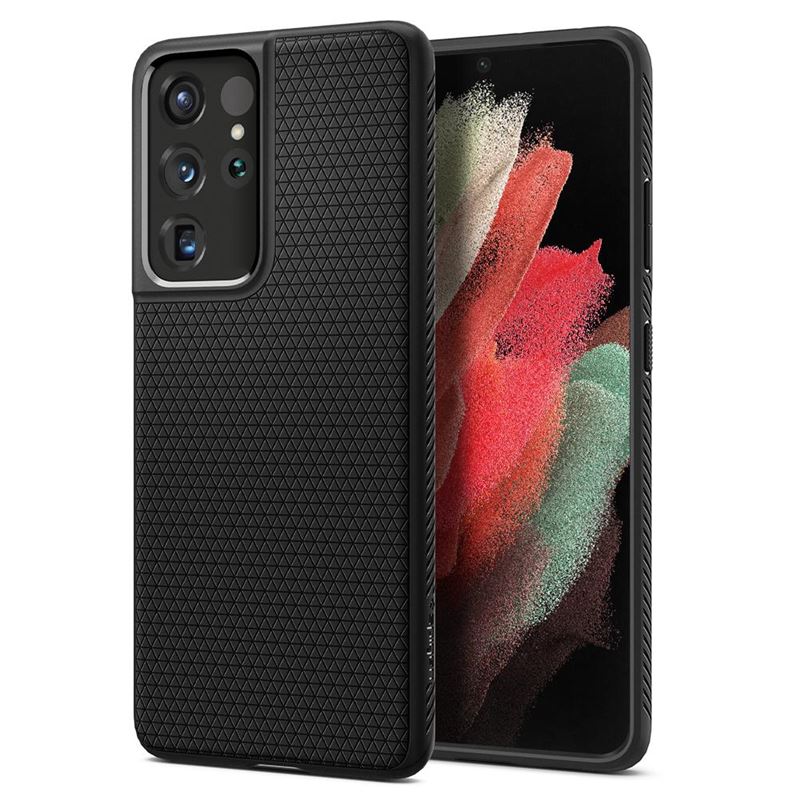 Заштитна маска за мобилен телефон Samsung Galaxy S21 Ultra Spigen Liquid Air, црна