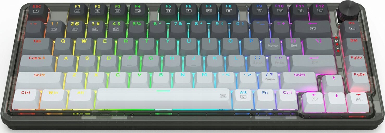 Tastierë mekanike gaming Redragon Ucal Pro, 75%, RGB, gri
