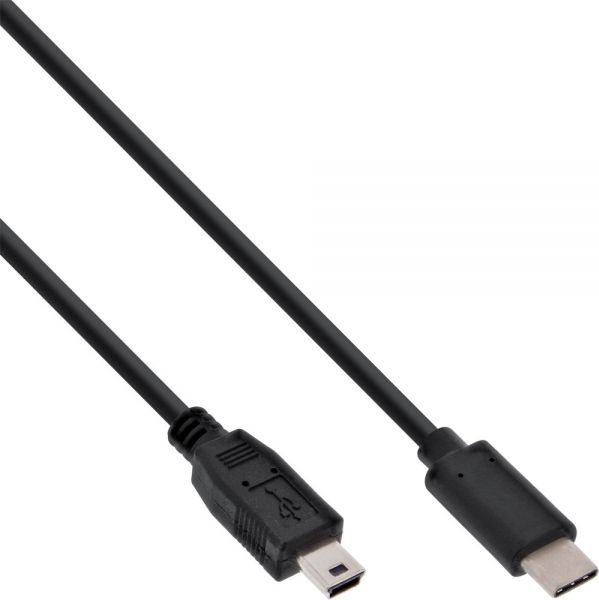 Kabllo USB InLine, USB C në mini USB, 1.5 m, e zezë