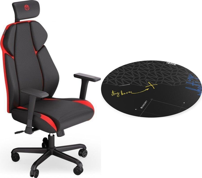 Karrige gaming Endorfy Meta RD, mekanizëm sinkron, set me tapet dyshemeje, e zezë e kuqe