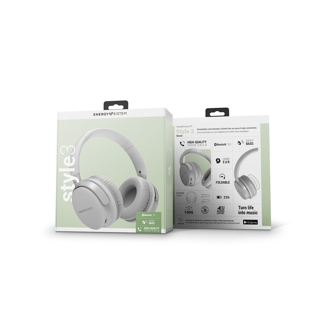 Kufje Bluetooth Energy Sistem Style 3, Over-Ear, 25h bateri, të hirta
