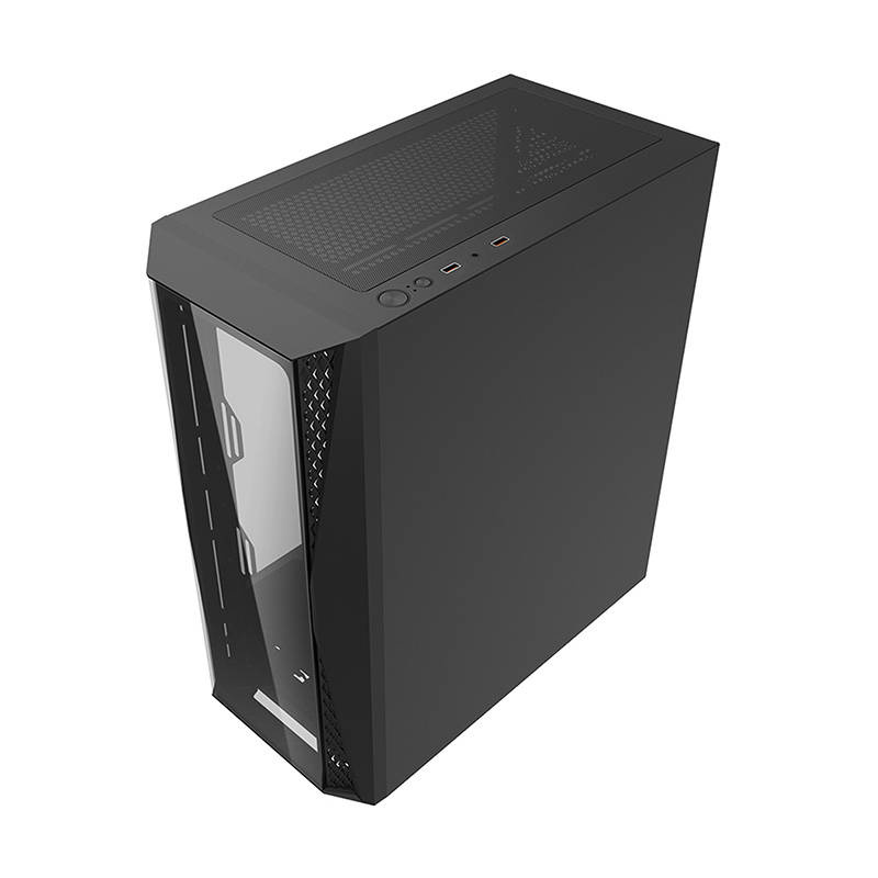Kutia kompjuterike Darkflash DK352 Plus, Middle Tower, 4 ventilatorë RGB, e zezë