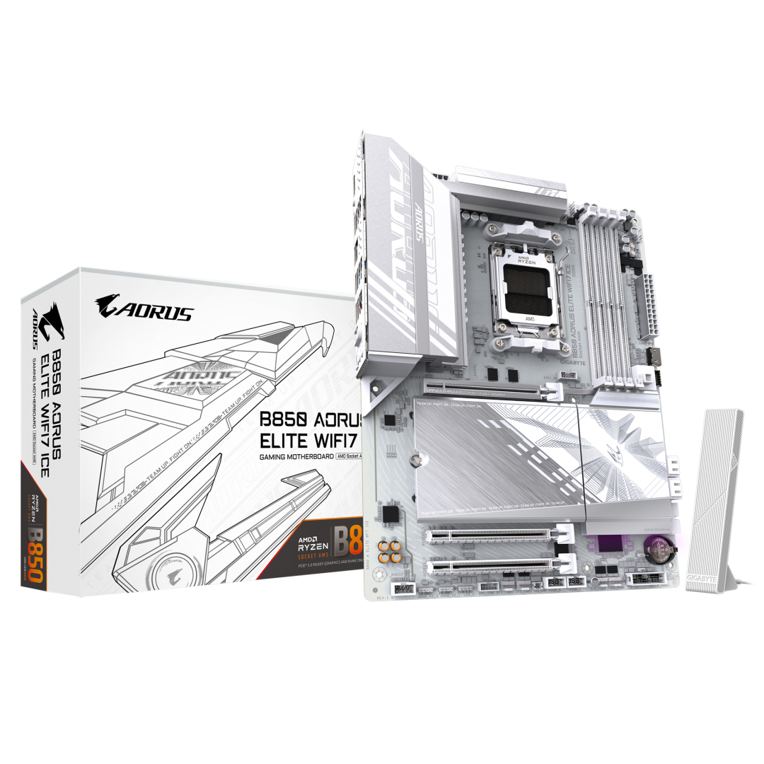 Pllakë amë Gigabyte B850 Aorus Elite WiFi 7 ICE, DDR5, PCIe 5.0, e zezë