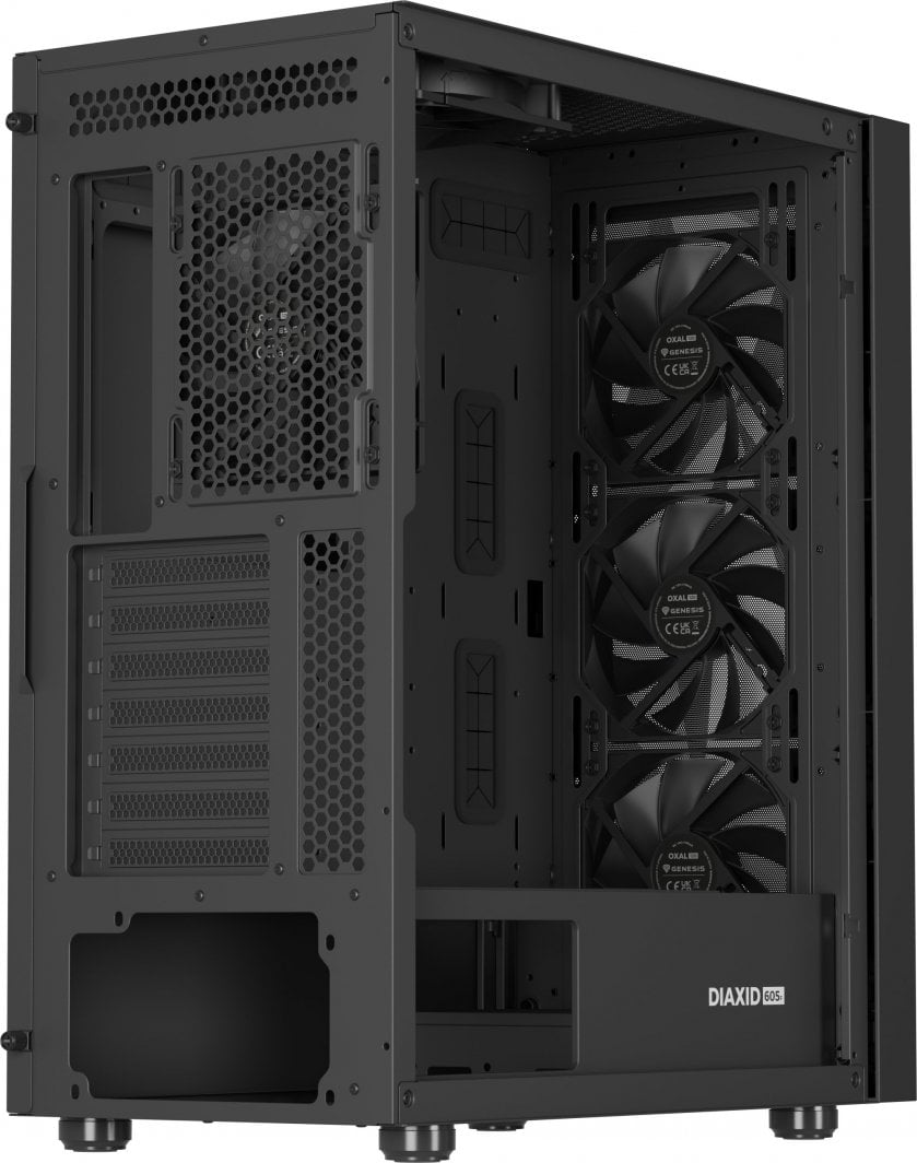 Kasë Genesis Diaxid 605F, e zezë, Midi Tower