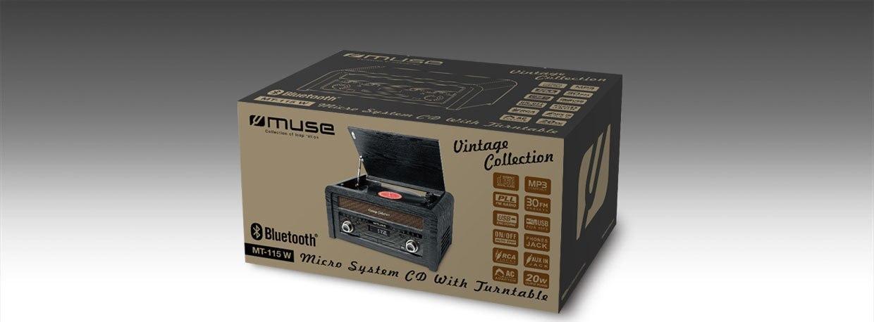 Sistem muzikor Muse MT-115W, gramafon, CD, Bluetooth, kafe