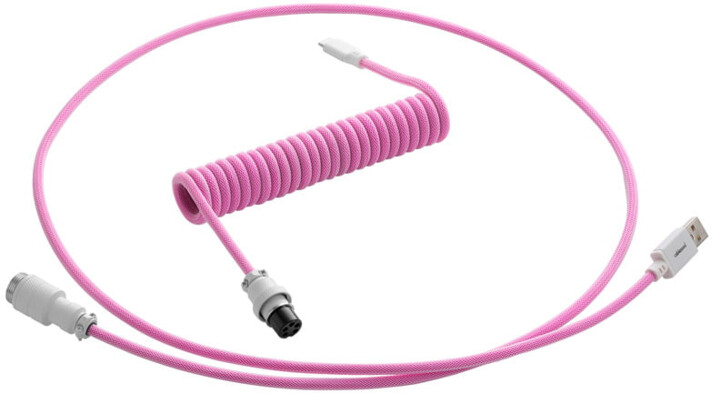 Kabllo spirale CableMod Pro, USB-C/USB-A, 1.5m, rozë
