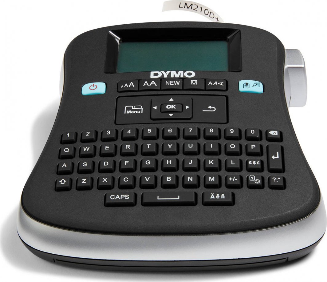 Принтер за етикети Dymo LabelManager 210D Plus S0784430, голем екран, QWERTY тастатура, сива