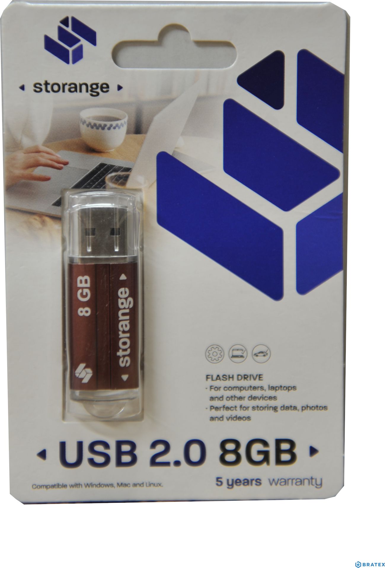 USB Storange STO35, 8GB, USB 2.0, e zezë