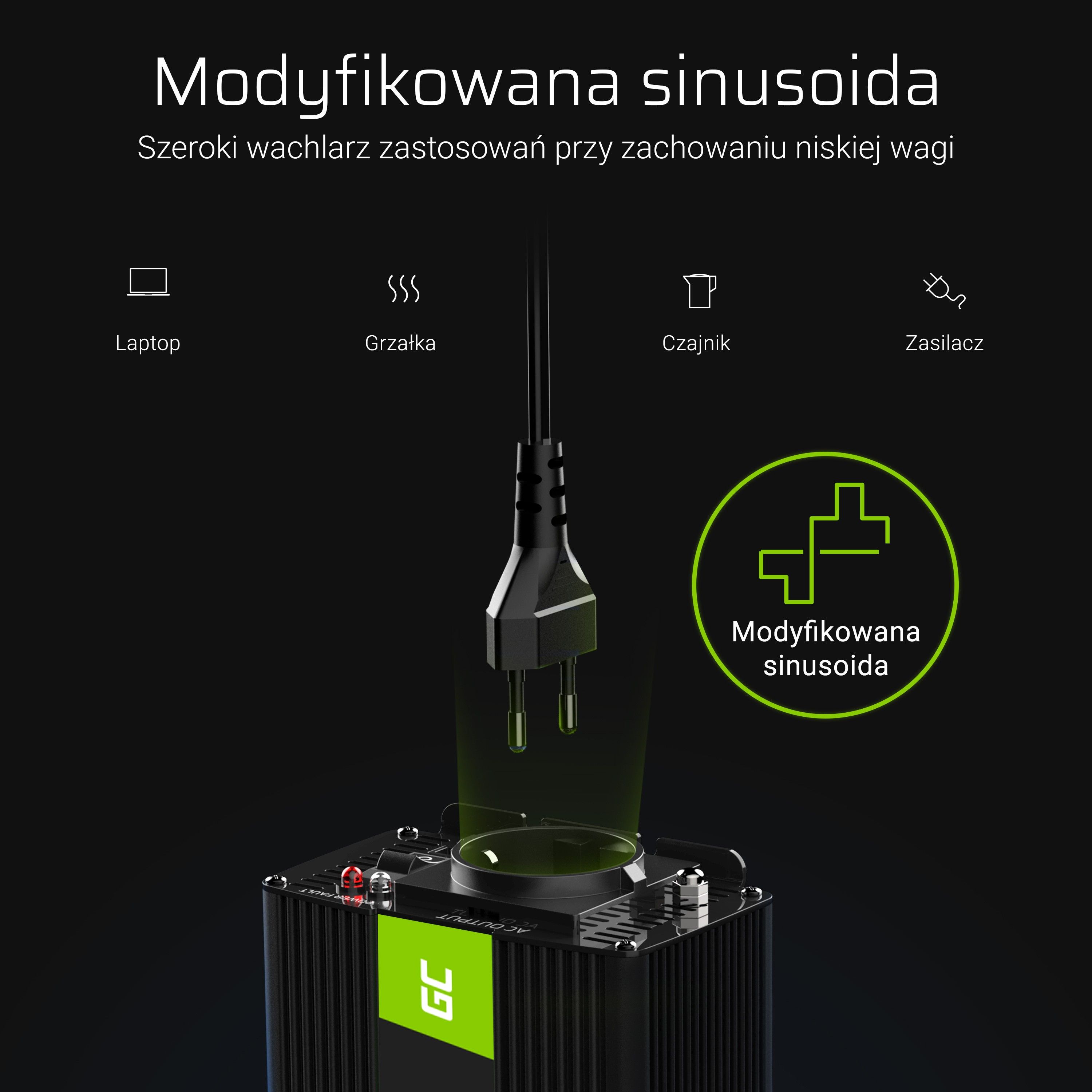 Konvertues elektronik Green Cell IPS, 24 V, 1000 W, 230 V, i zi