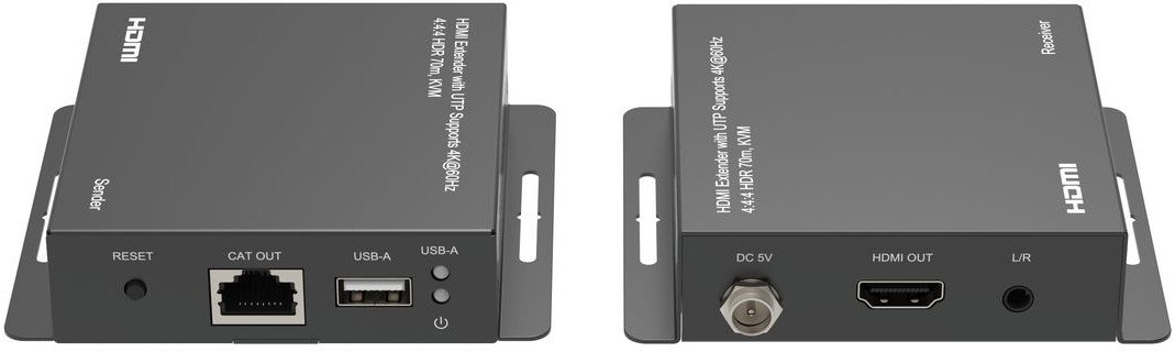 Extender HDMI Microconnect 4K 60Hz, transmetim në distancë, i zi