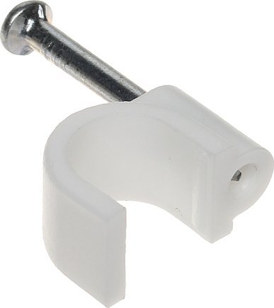 Kapëse kabllosh Flop Clip, 7mm, set 100 copë, të bardha