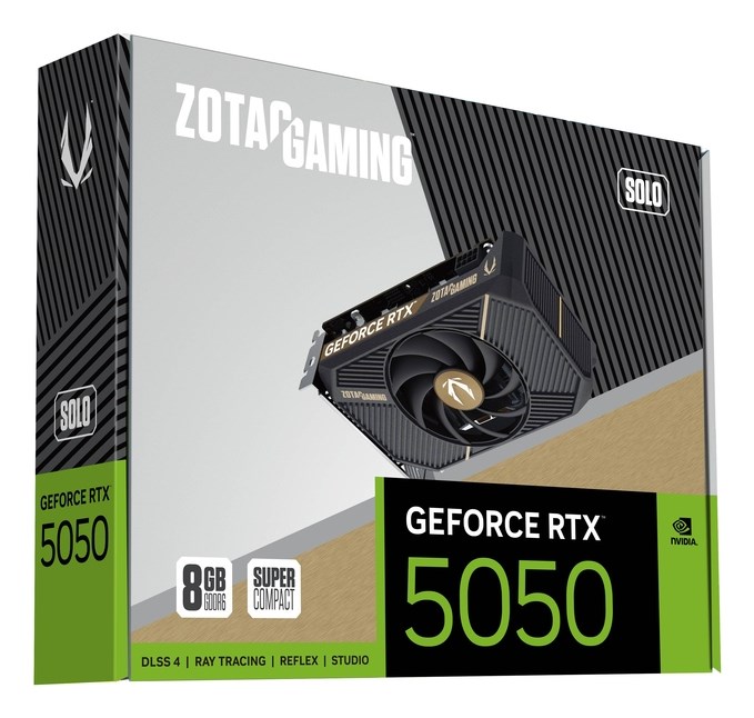 Kartelë grafike Zotac GeForce RTX 5050 SOLO NVIDIA, 8 GB, GDDR6