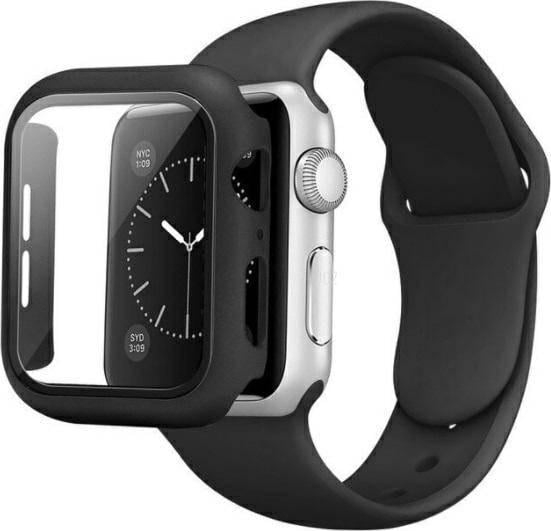 Rrip silikoni Beline për Apple Watch, 42/44/45mm, me maskë mbrojtëse, i zi
