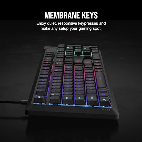 Tastierë gaming Corsair K55 Core RGB, me kabllo USB 2.0, 110 taste, e zezë