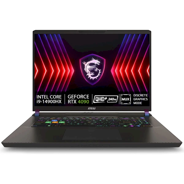 Laptop MSI Vector/17 HX A14VIG-1015C, 17", Intel Core i9-14900HX, 32GB RAM, 2TB SSD, NVIDIA GeForce RTX 4090, i hirtë i errët