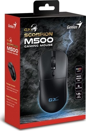 Maus Genius GX Gaming Scorpion M500, 3600DPI, i zi